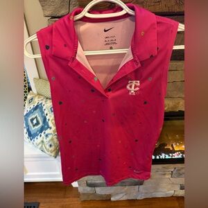 NIKE LOGOED SLEEVELESS GOLF POLO